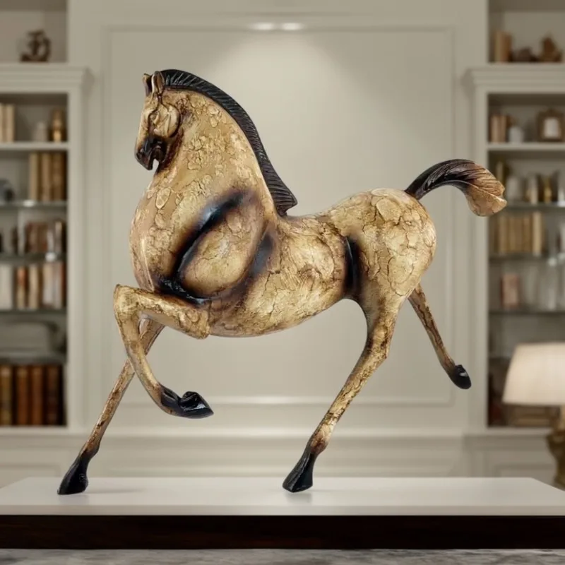 Simple Horse Sculptures Room Decorations Figurines Office Desk Luxury Metal Ornament Creative Living Room Cabinet Antique Statue