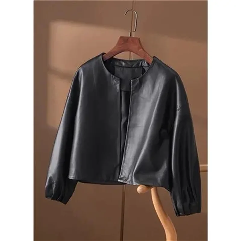 Jackets for Women Spring and Autumn  Fashion PU Leather Coat high-end Temperament Women\'s Loose Plus Size Casual Leather Coat