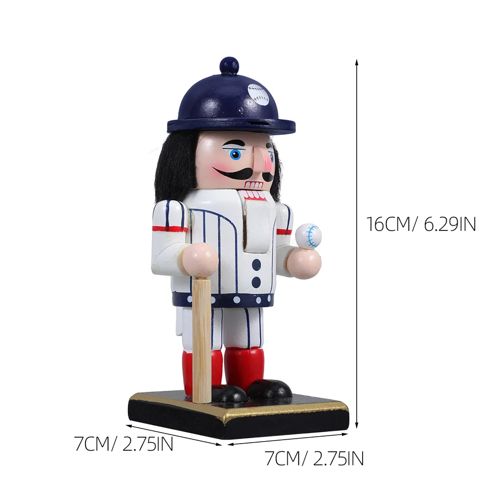 

Baseball Decorative Ornaments Nutcracker Figures Centerpiece Gift Wood Kids Accessories Unique Design Sports Enthusiasts Mini