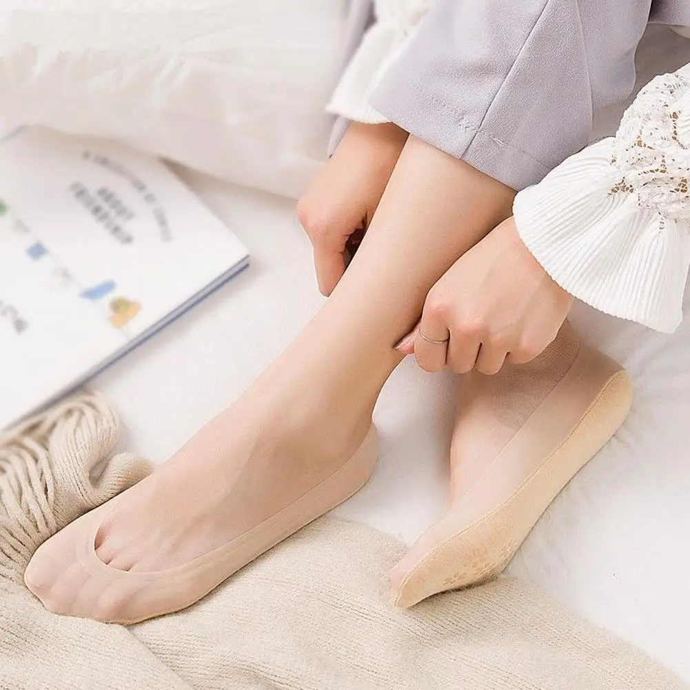 

3 Pairs High Heels Invisible Socks Womens Athletic Compression Running Socks Low Cut Cushioned Socks