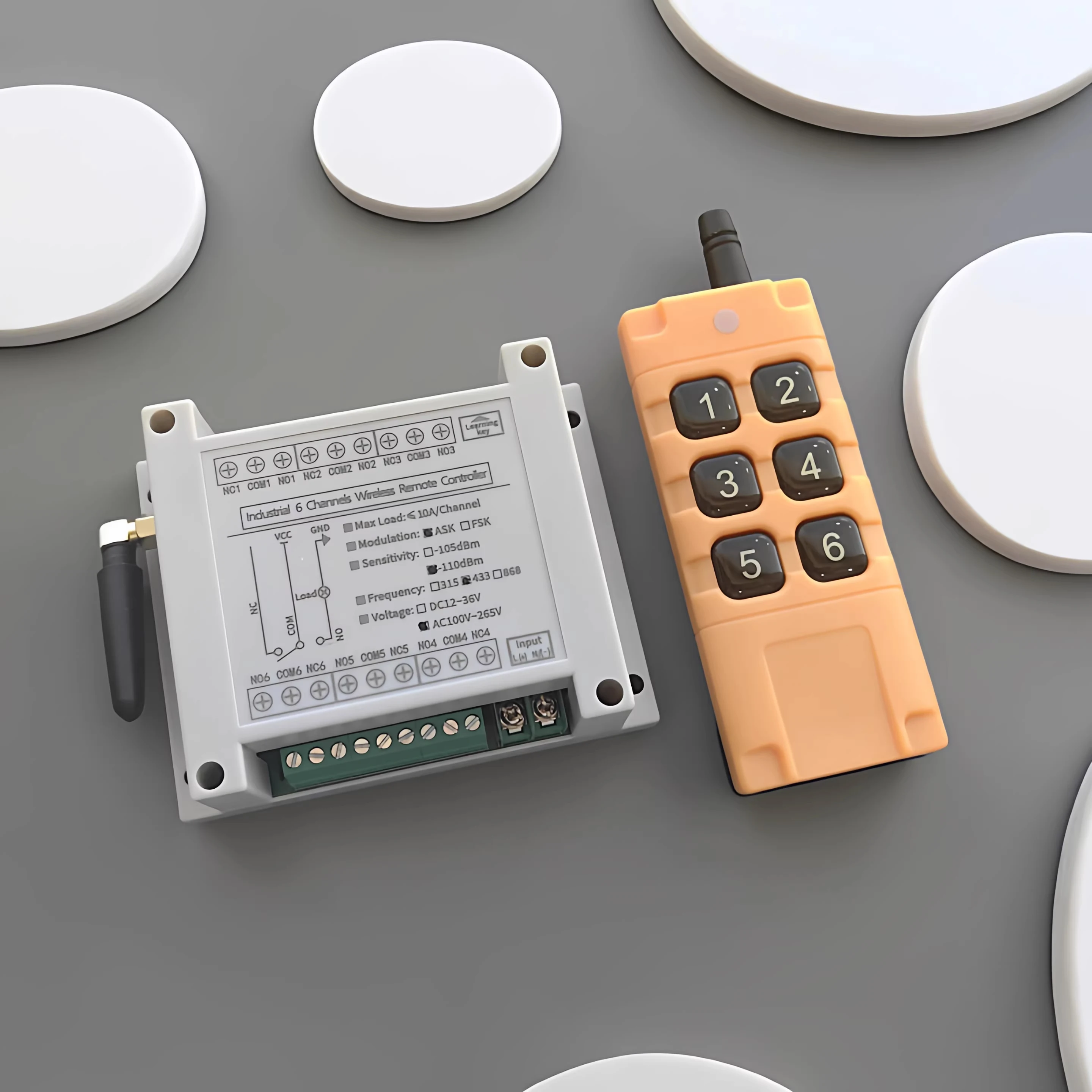 AC110V  220V  1 CH  RF Wireless Remote Control   Receiver   transmitter  Industrial agricultural power on and off 433.92 mhz