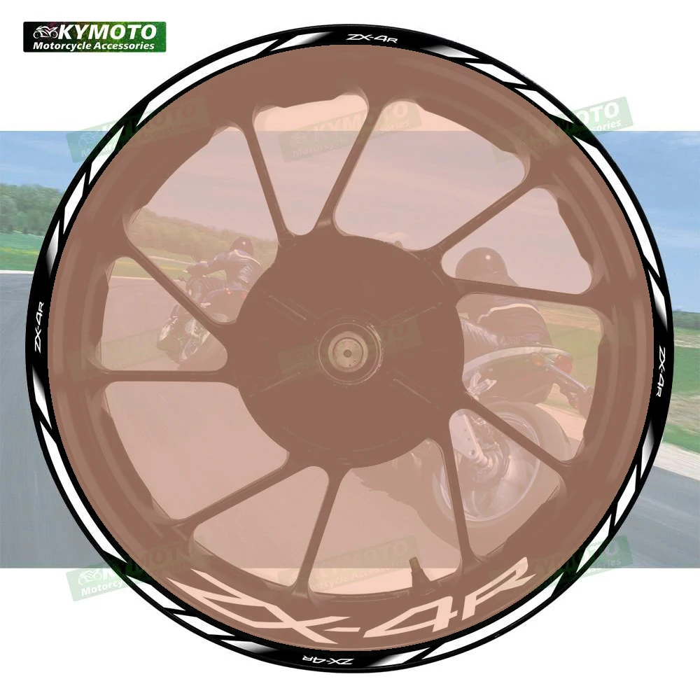 

For ZX-4R ZX4R motorcycle accessories 17 inch front and rear wheel decals fairing hub rim reflective stripe stickers decoration