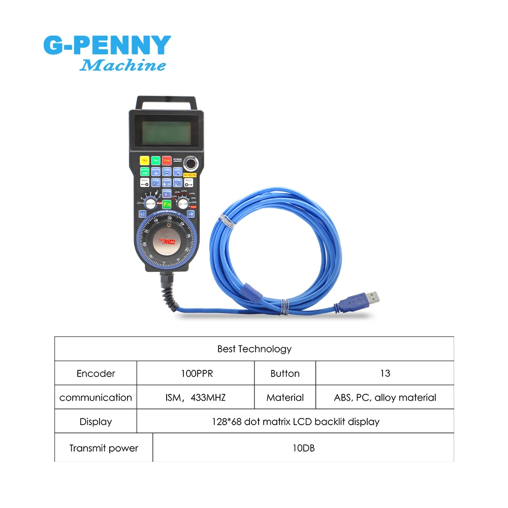 G-PENNY NC Studio Pendant MPG CNC Handwheel with wire 3 Axis Handwheel Manual USB Receiver 40 meters distance LBH03B