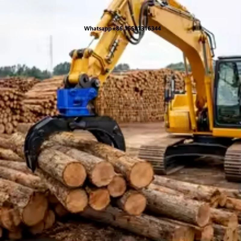 7-11 Ton Excavator Hydraulic Swivel  Durable Excavator Mounted Attachment for Log Timber Handling and Construction Site