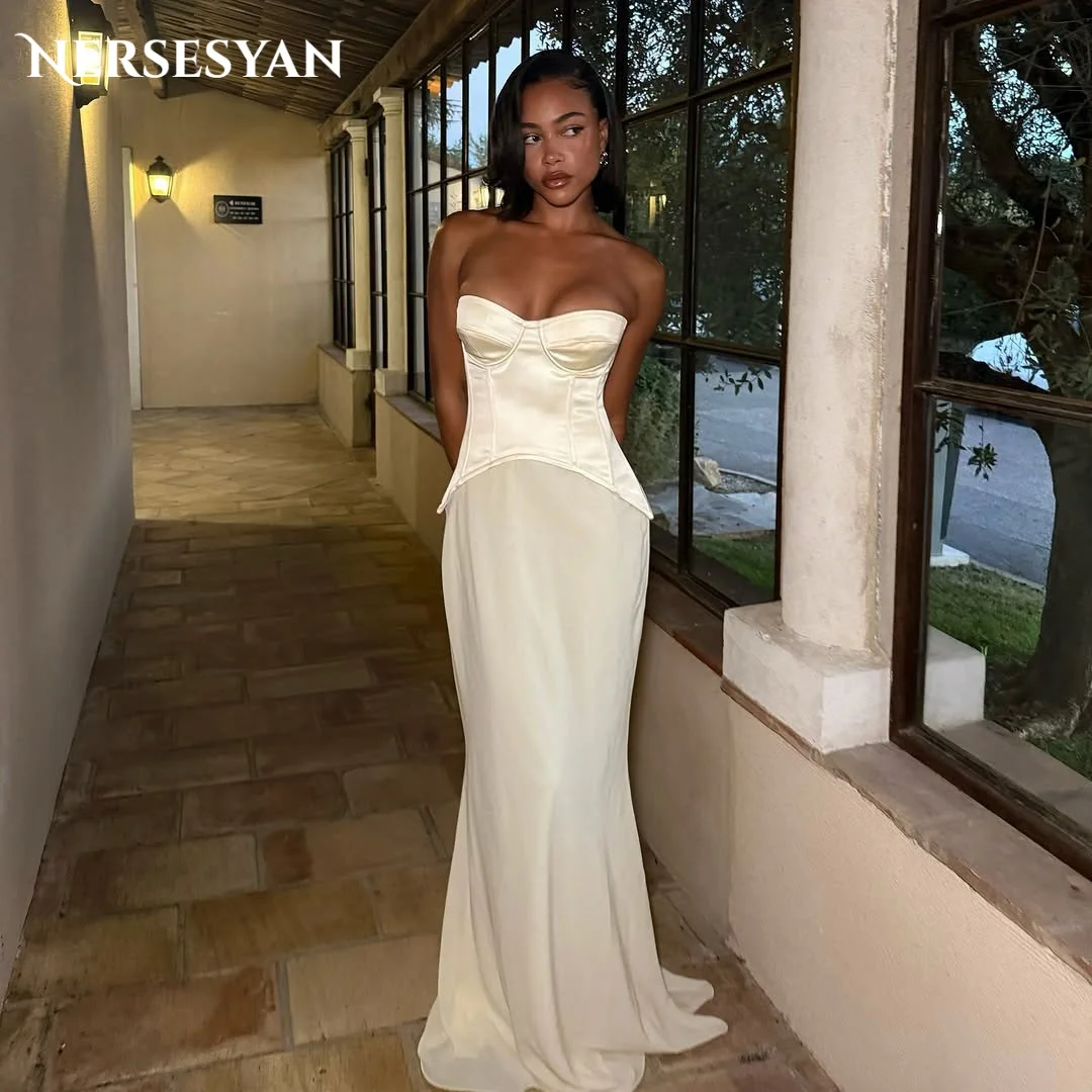 

Nersesyan Elegant Mermaid Evening Dresses Off Shoulder Satin Corset Maxi Formal Dress Bodycon Women Party Gowns 2026 Customized