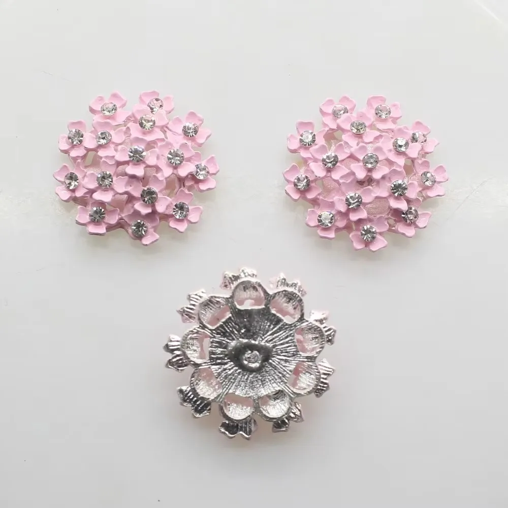 10pcs/LOT 25MM Alloy Button Two Color Special shiny Rhinestone diamond button Wedding Decorative Girl Jewelry Diy hiar accessory