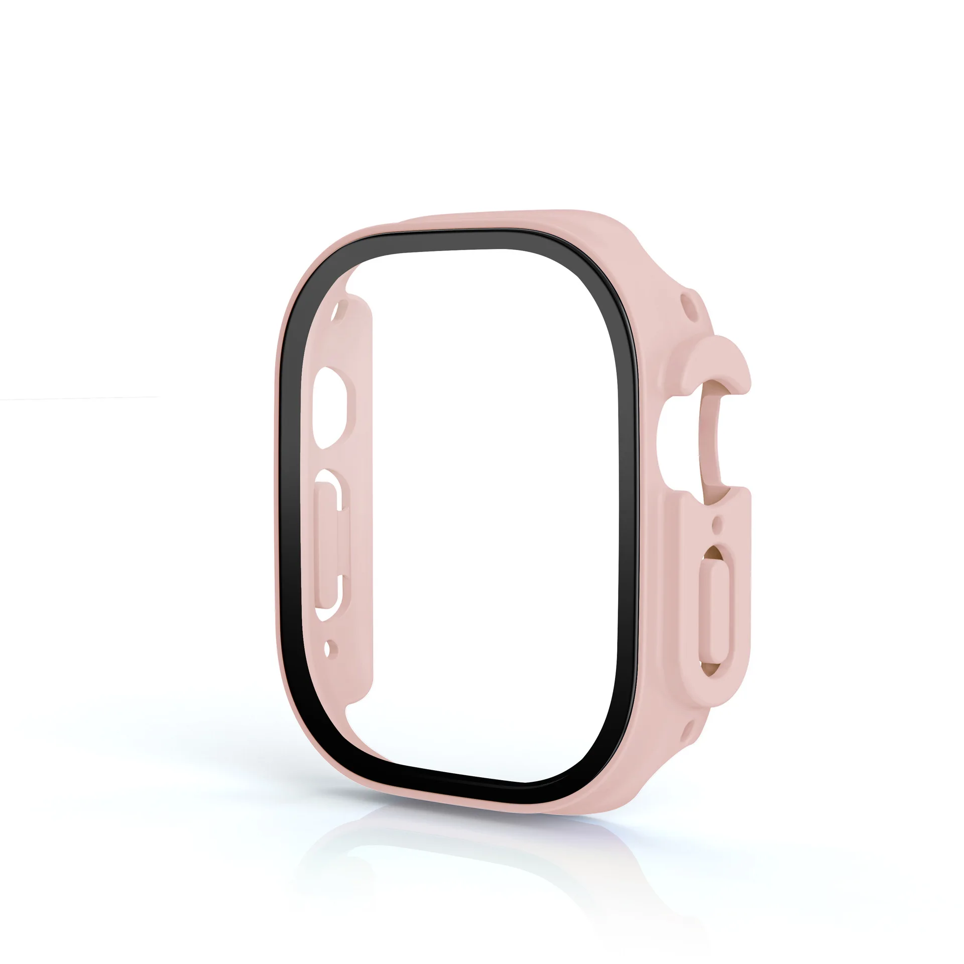 HD الزجاج المقسى + حافظة لساعة أبل الترا 3 49 مللي متر PC الوفير + واقي للشاشة غطاء iWatch Ultra 2/1 49 مللي متر قذيفة مقاومة السقوط