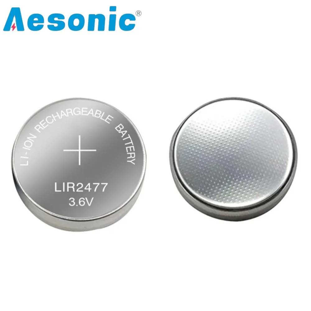 10pcs/lot 3.6V 200mAh LIR2477 Button Battery Lithium Rechargeable Battery Coin Cell for Watch Calculator Tablet Replaces CR2477