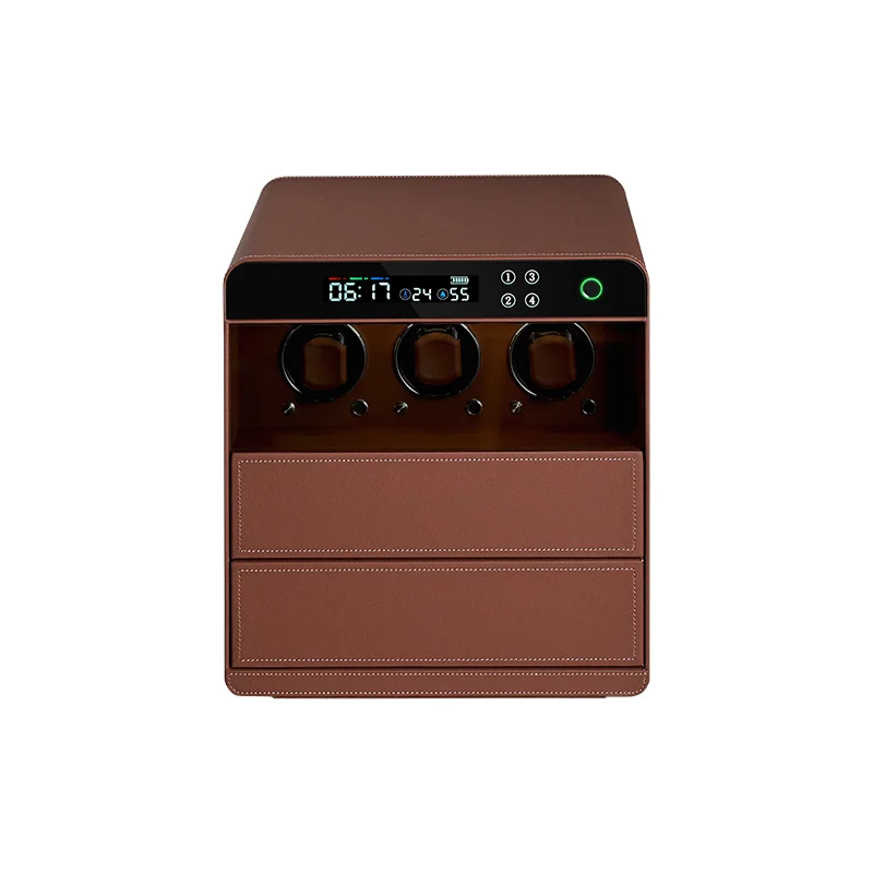 New Arrival Waterproof LED Watch Safe Winder Secure Drawer Fingerprint Lock Watch Safe With 3 Slots
