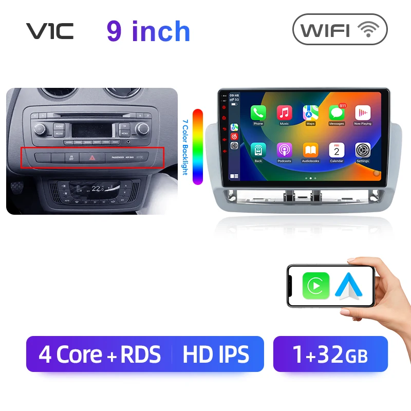 Junsun Draadloze Carplay Voor Apple Android Auto Autoradio Voor Seat Ibiza 6j 2009 2010 2011-2013 Gps Multimedia Stereo Touchscreen
