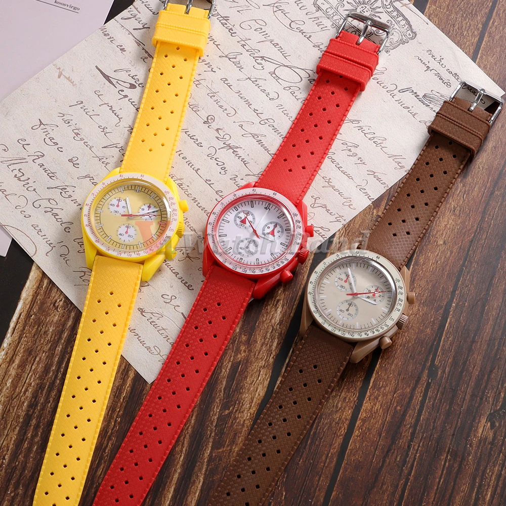 Тропический резиновый ремешок премиум-класса 20 мм 22 мм для Seiko SRP7J1, ремешки для часов, водонепроницаемый ремешок для дайвинга, плоские универсальные ремешки