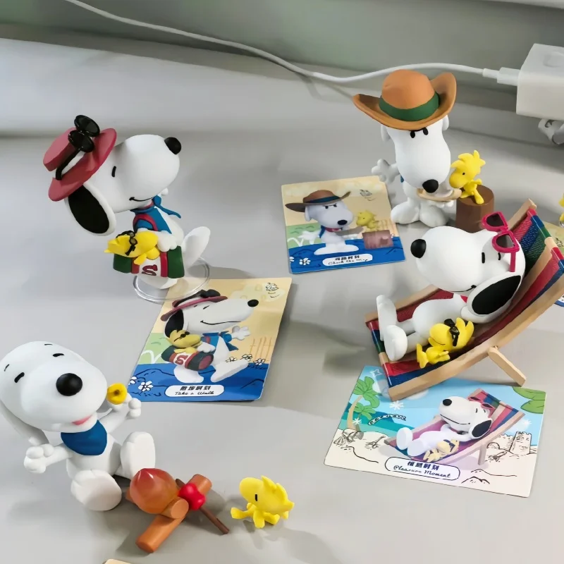 

Оригинальный арахис, аниме, слепая коробка, Snoopy Travel Partner, серия Kawaii, экшн-фигурка, декор для стола, орнамент, игрушка, коллекционная детская подарок