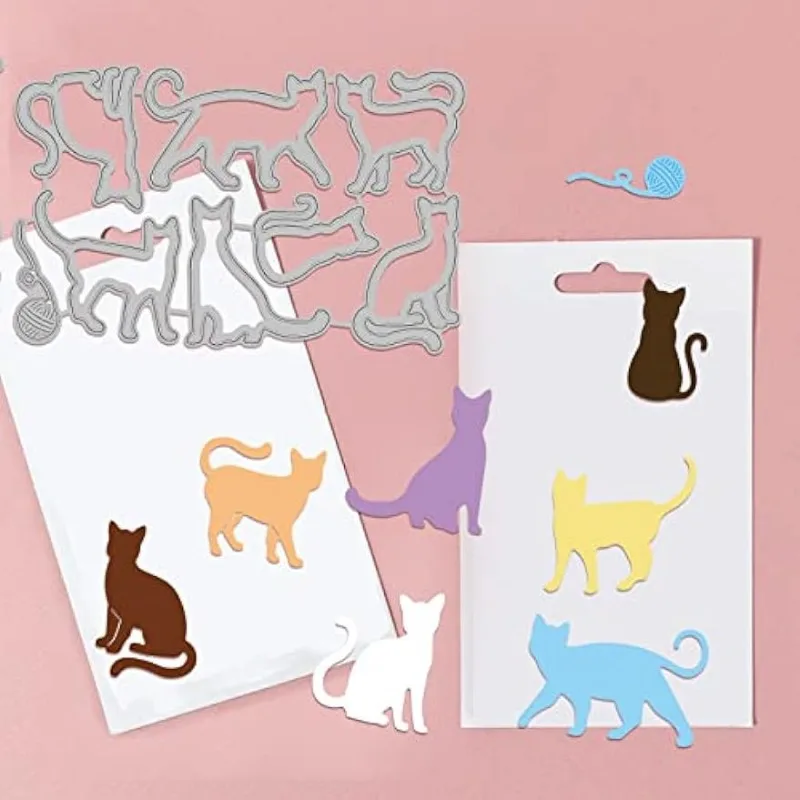 2Set 20Pcs Dogs Cats Cutting Die Metal Pet Animals Bones Die Cuts Embossing Stencils Template for Paper Card Making Decoration