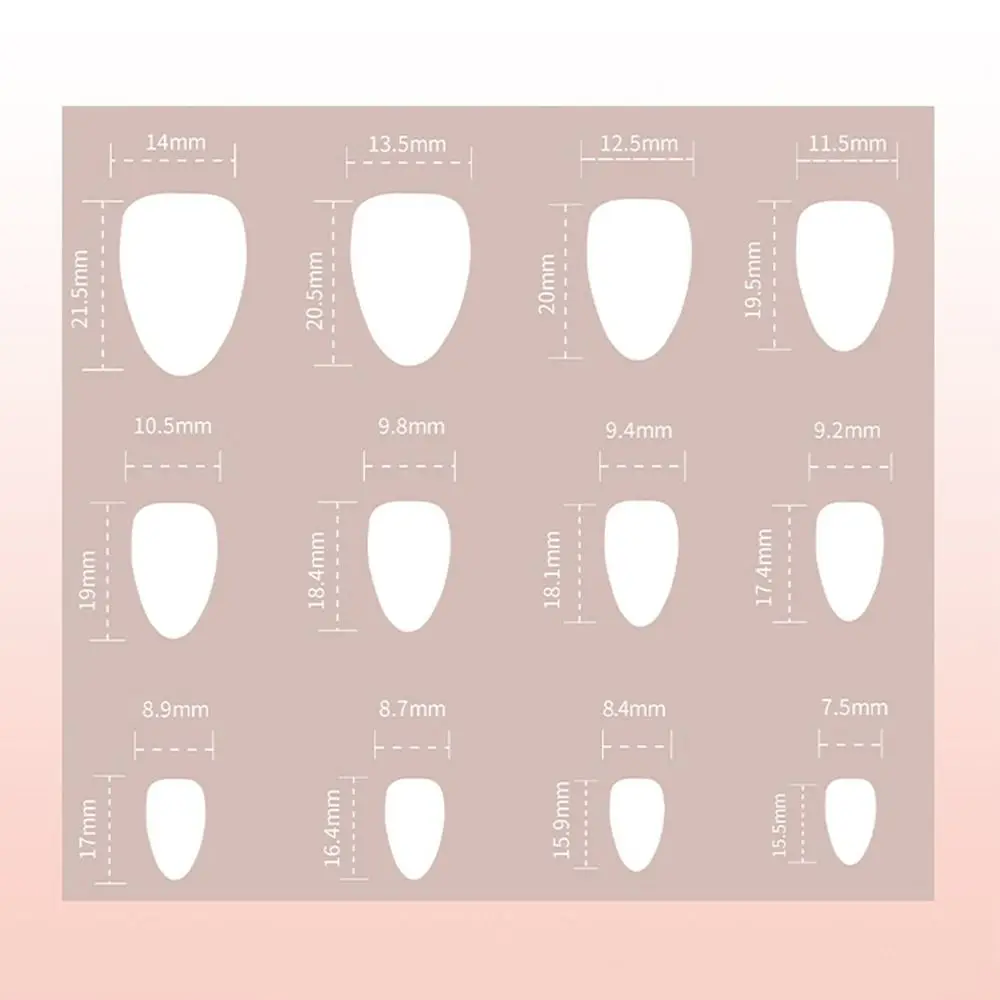 24pcs Long Almond False Nails French Rose Re Crocodile Pattern Fake Nails Irregular Gold Foil Detachable Press on Nails DIY