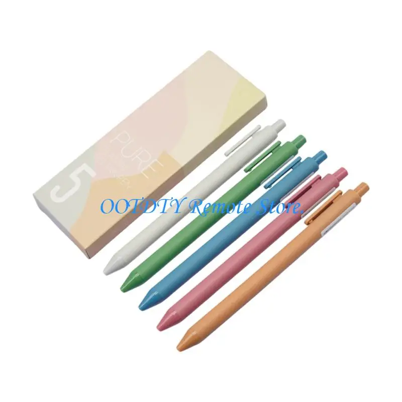 

5PCS Retractable Gel Inks Pen 0.5MM Tip Refillable Gel Pen Black Inks Quick Dry