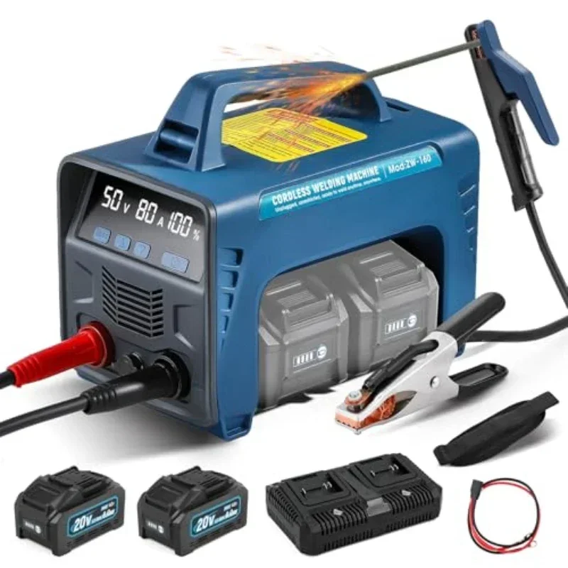 

Portable Cordless Battery Powered MMA MIG ARC Stick 60A DC Welding Machine LED Display Digital Dual batteries Welder Machine