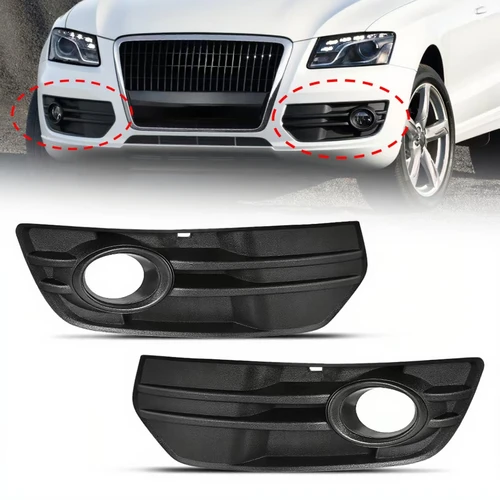 Cubierta de luz de parachoques delantero para Audi Q5 2009 2010 2011 2012, lámpara antiniebla, parrilla hexagonal negra, luz antiniebla, rejilla de carreras 8R0807681A 8R0807682A