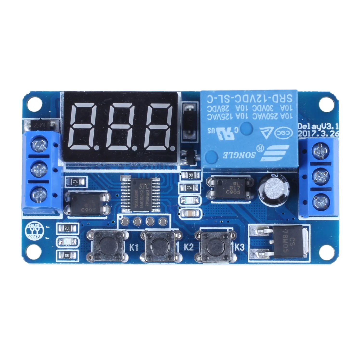 Automatyka DC 12V Wyświetlacz LED Cyfrowy moduł przekaźnika sterującego opóźnieniem