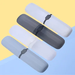 Estuche de plástico para cepillos de dientes, caja portátil para cepillos de viaje, soporte para almacenamiento de pasta de dientes (blanco, transparente, 4 Uds.