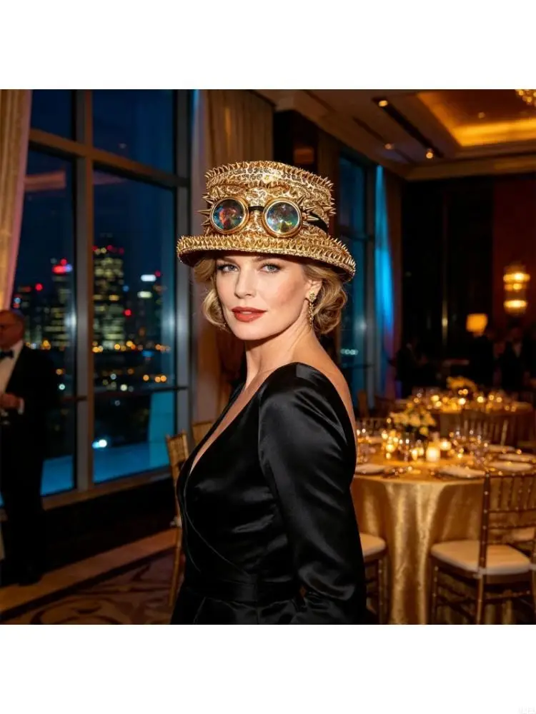 2026 New Adult Costume Hat with Size Support and Glitter Finish for Holiday Parties Dance Use and Club Outfits