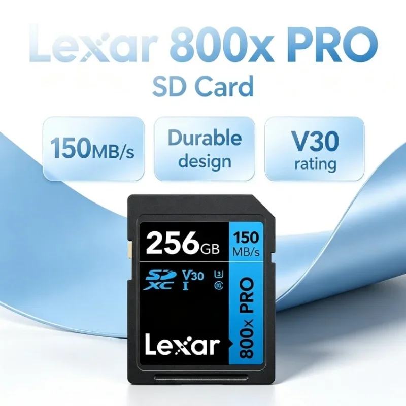 Lexar 800x Pro SDXC Card Read 150MB/s UHS-I V30 U3 Class 10 4K 32GB 64GB 128GB 256GB Flash Memory Card for Action Camera