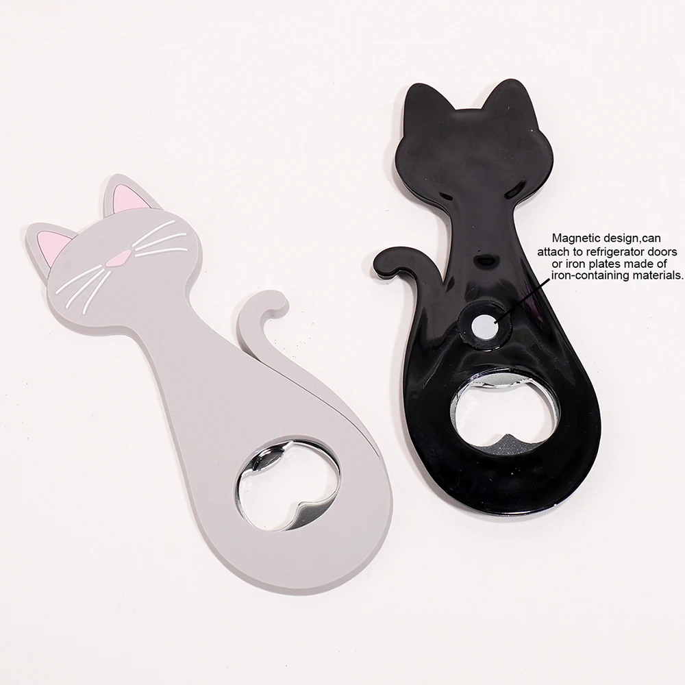Cat Custom Name Beer Bottle Opener Customized Text Fridge Magnet Magnetic Laser Engraving Gift Personalized Name Bottle Opener - view 4