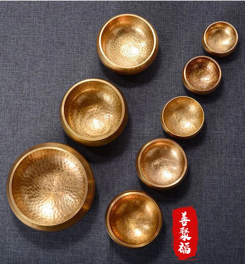1 Pc Tibetan Singing Bowl 13/15/17/20CM Options Large Handmade Brass Metal Sound Bowl Yoga Chanting Meditation Buddhism Healing