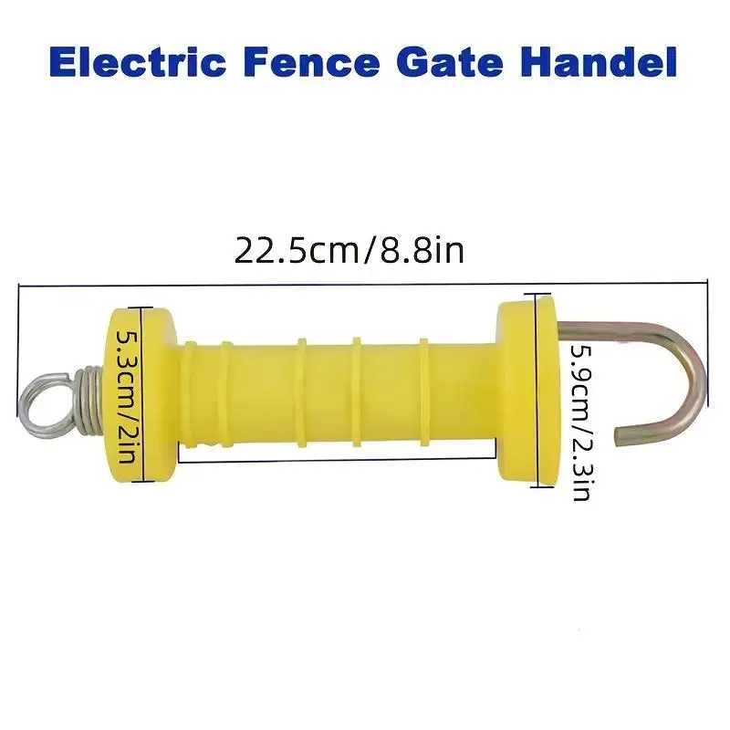 5Pcs Heavy Duty Fence Door Handle Set with Spring Insulator Ranch Gate Accessory Replacement