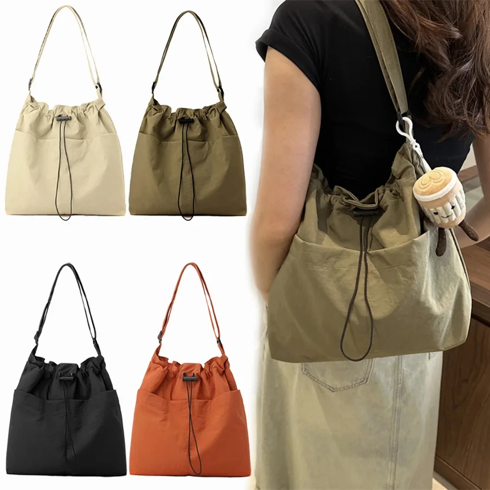Женская дорожная повседневная нейлоновая сумка-тоут на шнурке, сумка через плечо большой емкости с регулируемым ремешком, сумка