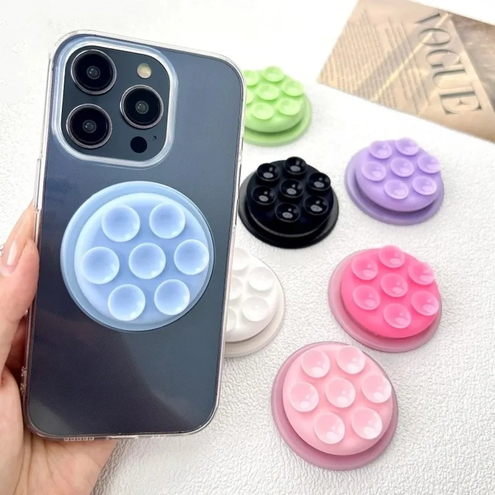 Round Suction Cup Phone Holder Pocket Socket Two-sided Suction Finger Ring Holder Silicone Cellphone Grip Stand