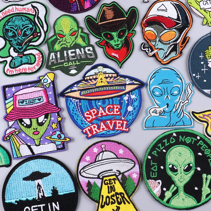 Alien UFO Patches On Clothes Space Badges DIY Iron On Patches For Clothing Thermoadhesive Patches For Clothing Patch For Clothes