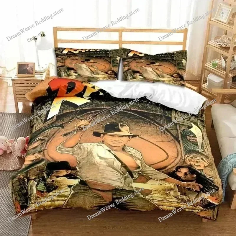 Indiana Jones The Dial of Destiny Stylish Bedding Set Single Double King Size Boys Bedroom Quilt Cover Duvet Cover Set Gift519