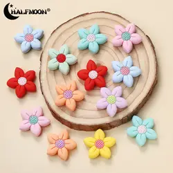 10Pcs New Silicone Beads Pentagonal Flower Focal Teether Beads For Jewelry Making Pacifier Chain Bracelets Necklace Accessories