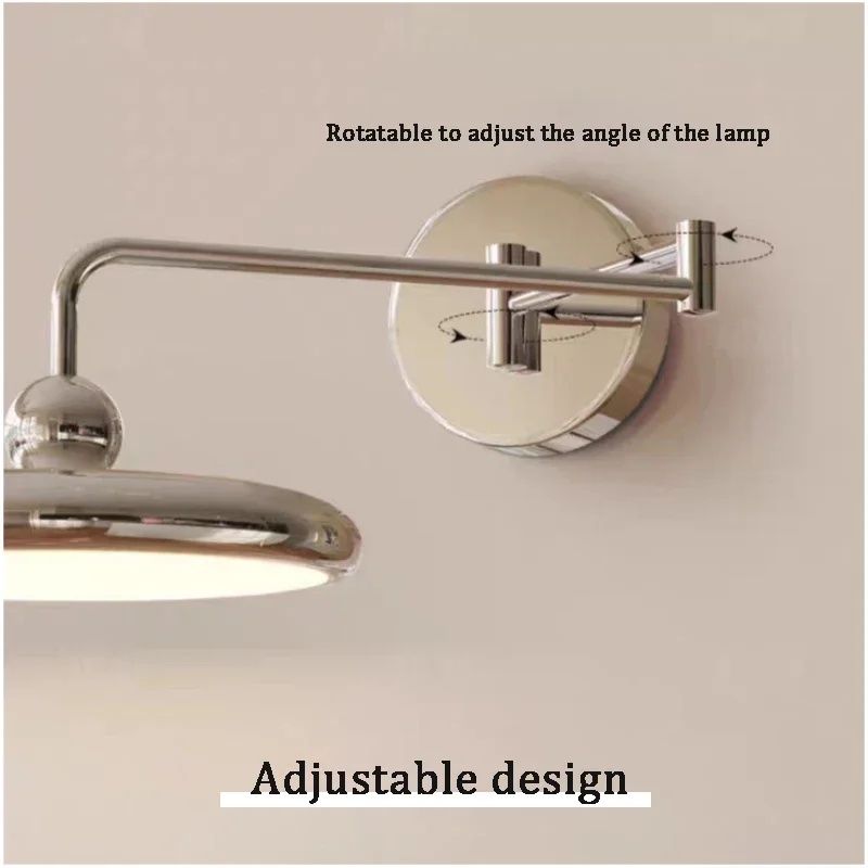 Nordic Folding Rocker Arm Wall Lamps LED Movable Bedside Lamps for Living Room Bedroom Wall Lights Retractable Reading Lights