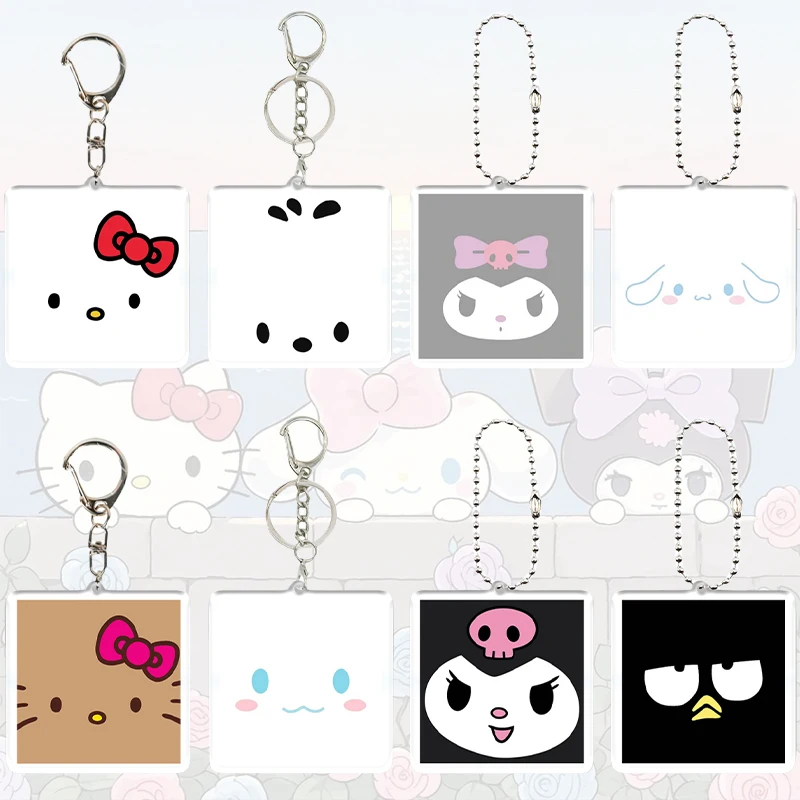 

Anime Cartoon Hello Kitty Cinnamoroll Acrylic Keychain Decoration Kawaii Backpack Keyring Pendant Hangyodon Accessories Gift Toy