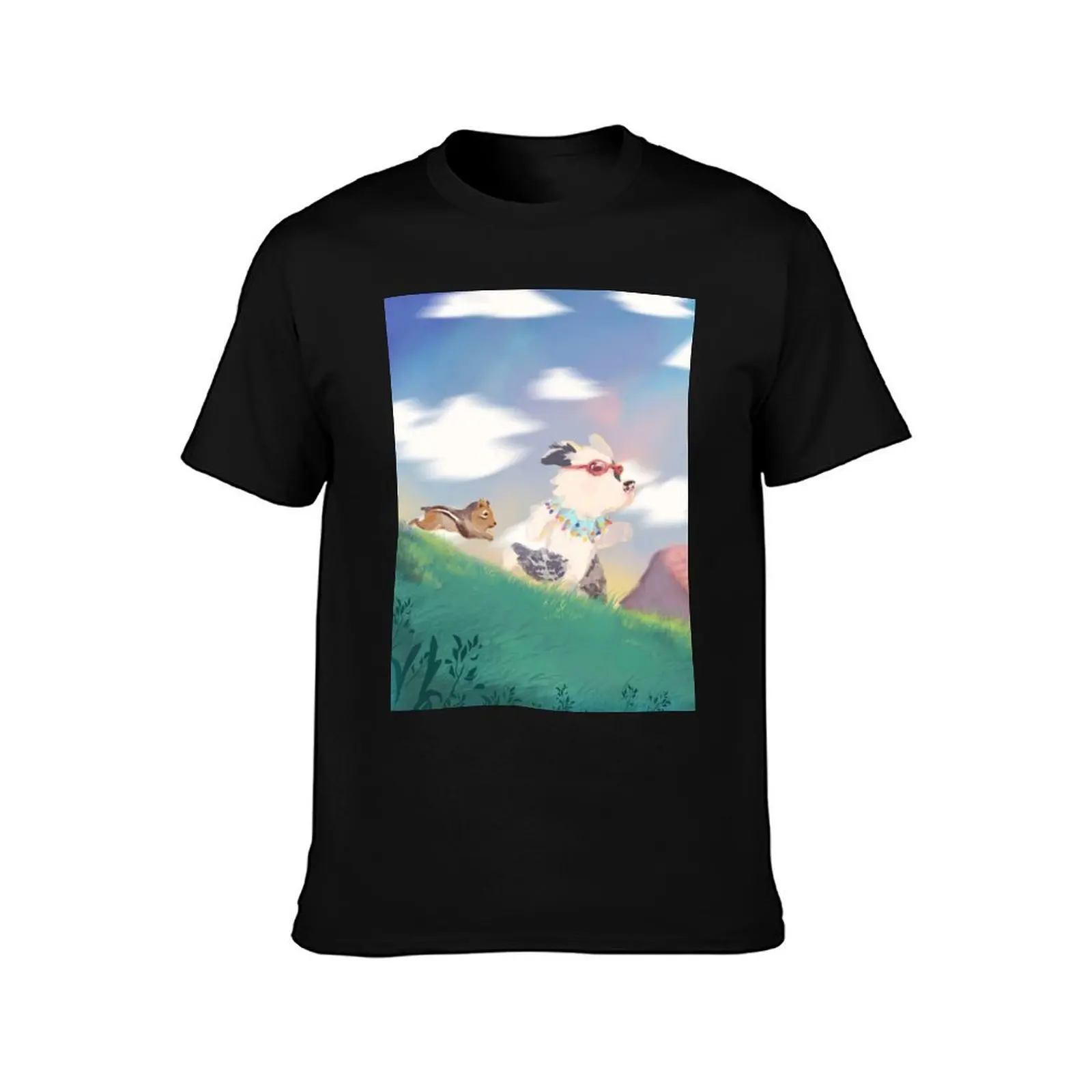 SEEMORE and NUTSAC The chipmunk - DOUBLE MERLE AUSSIE T-Shirt Plus Size Street Style Tee T-Shirt