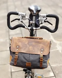 folding bike retro bag horse leather leisure carrier frame bag for brompton birdy carrier bag shoulder bag leather