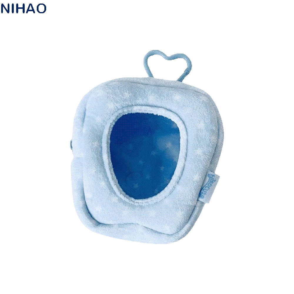 Cute Girl Transparent Keychain Strawberry Shape Dot Storage Bag Plush Doll Display Bag Showcase
