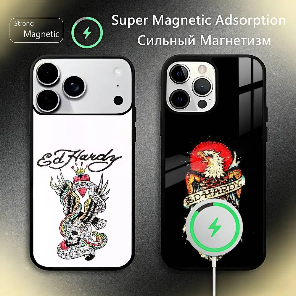 Fashion Ed Brands Hardy  Phone Case For iPhone17,16,15,14,13,12,11 Plus,Pro Max For Magsafe Wireless Charging