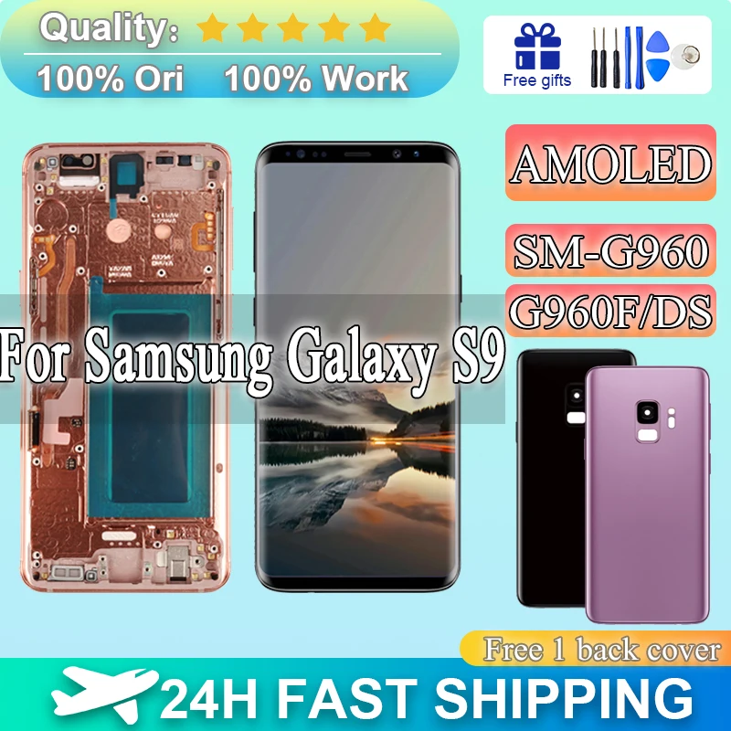 

SUPER AMOLED G960 LCD For Samsung Galaxy S9 G960F LCD Display Touch Screen 5.8'' With Frame Digitizer Assembly For S9 G960FD