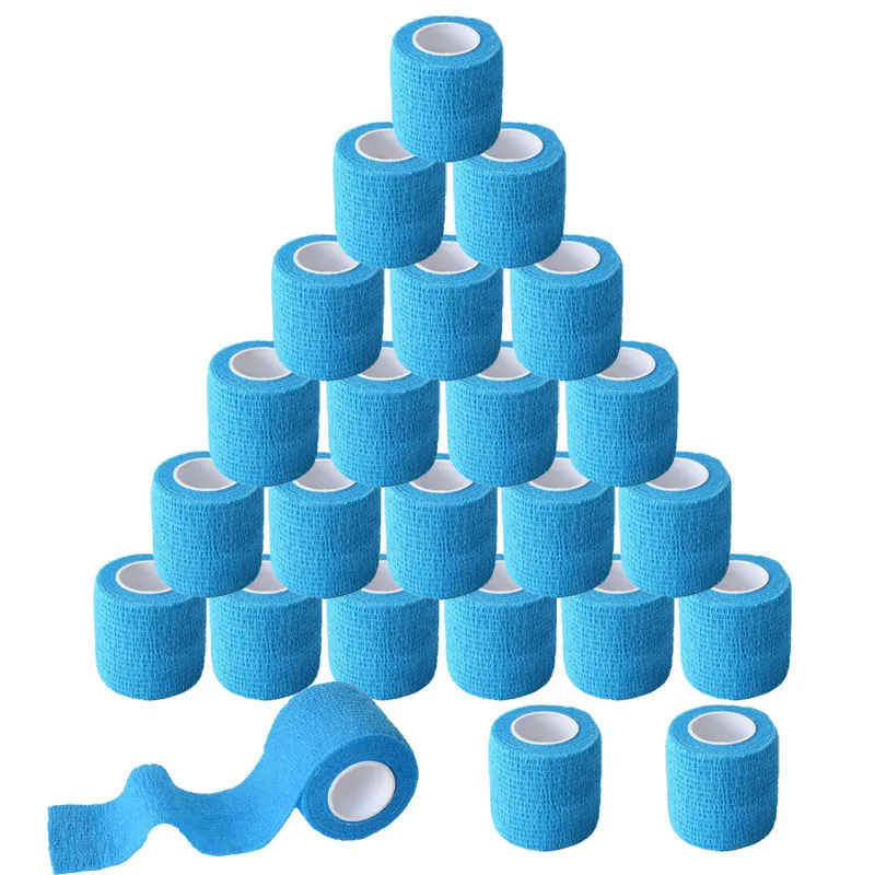 6/12/24 pièces enveloppe de pansement auto-adhésive 1 2 3 X 5 Yards bande de sport élastique cohésive bande athlétique vétérinaire enveloppement bande de cheville