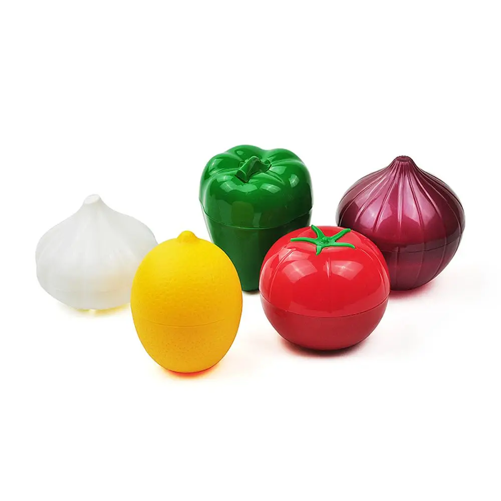 Onion Green Pepper Garlic Shaped Food Containers Lemon Fruits Fresh Box Plastic Vegetable Fresh-keeping Box Refrigerator Storage