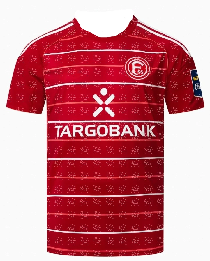 Fortuna Dusseldorf 2025-26 Home Jersey Series قمصان كرة القدم، نمط رياضي ثلاثي الأبعاد رقمية للرجال والنساء ملابس الوالدين والطفل #1