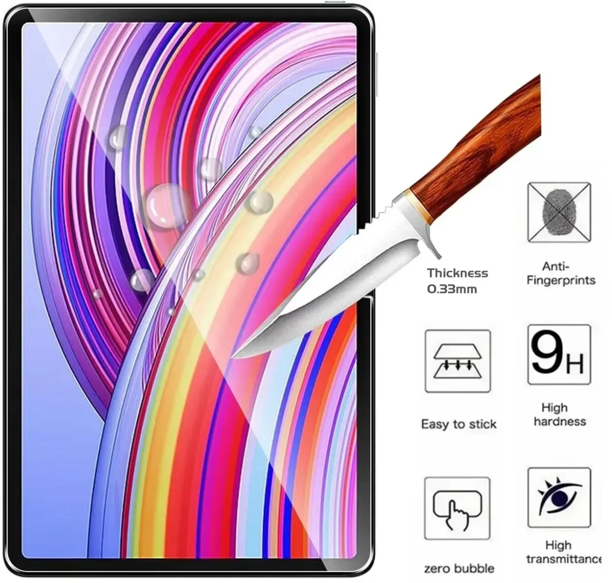 2Piece Glass Film for Chuwi AuPad HiPad 11 Tempered Glass Protector HD Clear Scratch Proof 0.33 Mm Screen Guard