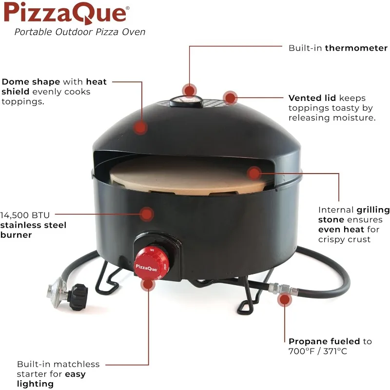 Draagbare Buiten Pizzaoven, Verwarmt Tot 700 ° F Kookt Pizza In 6 Minuten, 14 "Thermabond Stone, Restaurant Stijl Pizza Overal