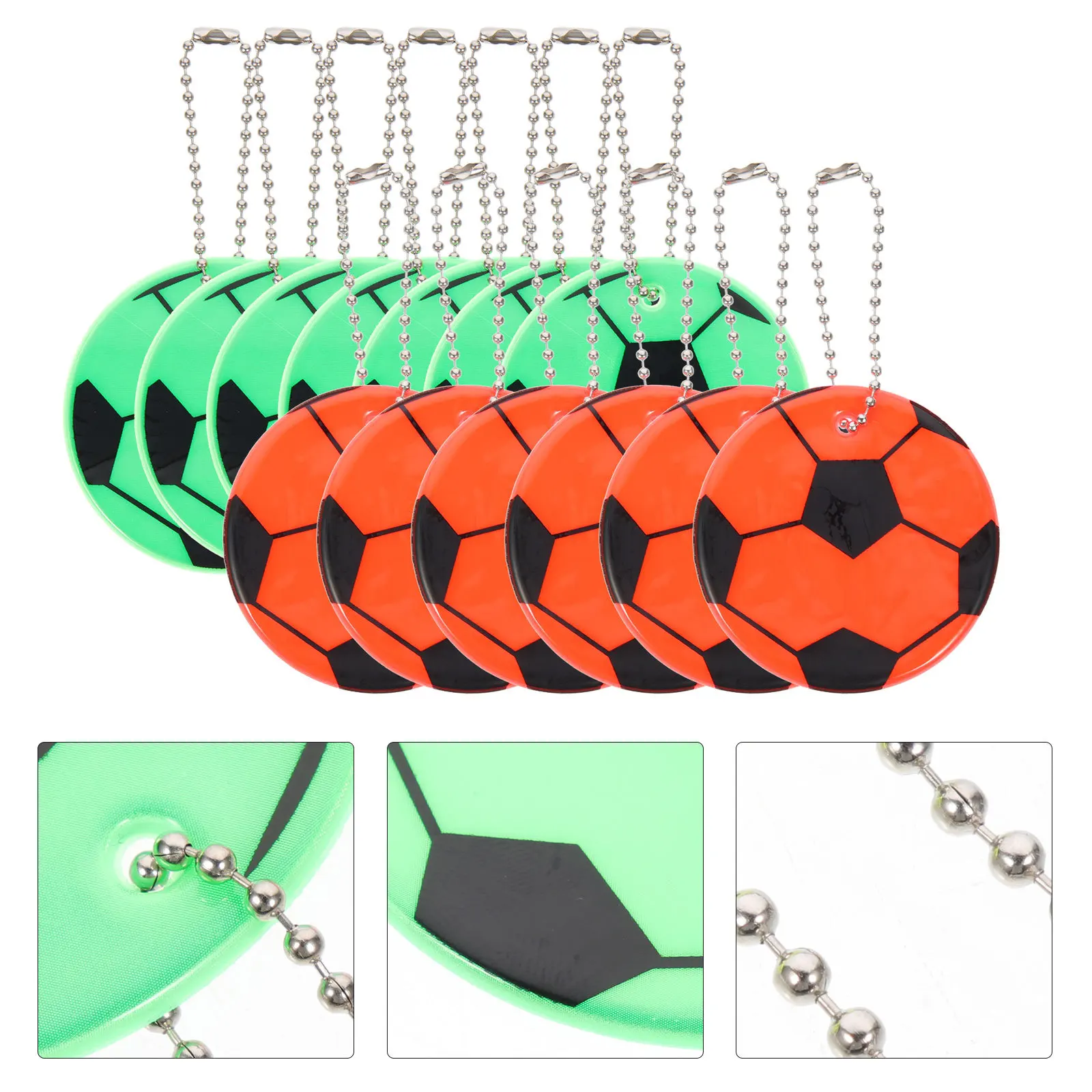 

12Pcs Reflective Soccer Pendant School Bag Backpack Hanging Ornament Kids Party Favors Sports Soccer Hanging Decor