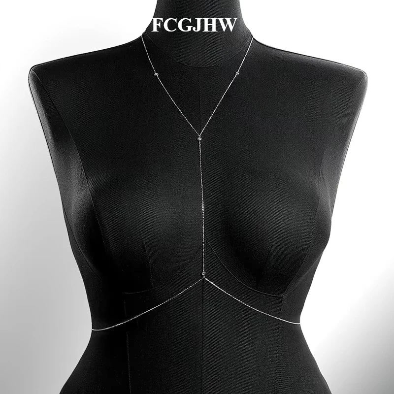 FCGJHW 3mm Bubble Moissanite Body Chain for Women Swimsuit Bikini Accessories Lab Diamond Real S925 Pure Silver Jewelry 2026