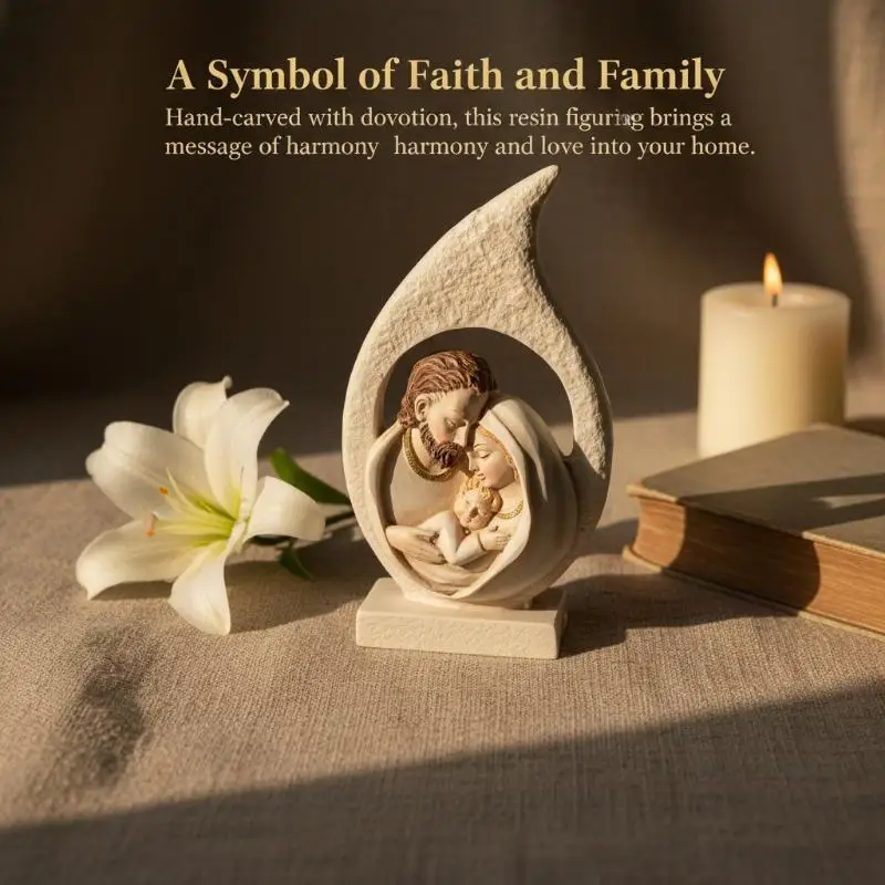Holy Family Resin Figurine Holy Heart Of Nativity Mary Statue Figu