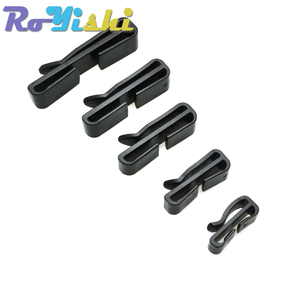 10 Pcs/Pack Quick Slip Keeper Buckle Clip Slider Black For Molle Tactical Backpack Adjusting Strap Webbing 20/25/32/38/49mm