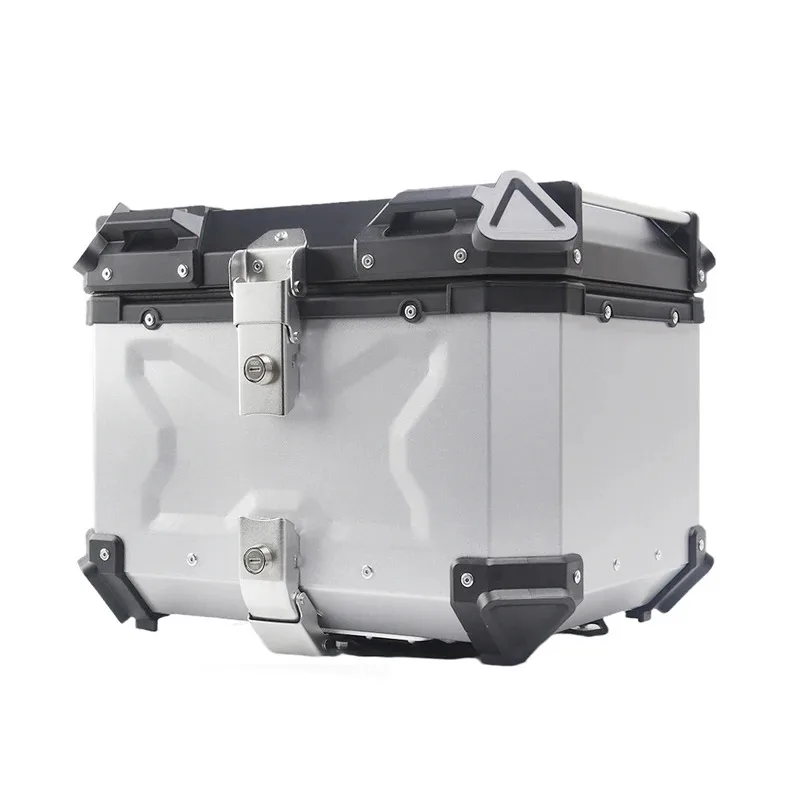 Factory Hot Selling Aluminum Motorcycle Box 65L Top Case Moto 80L Universal Key Lock Helmet Storage Box 100L Moto Tail Box 55L R